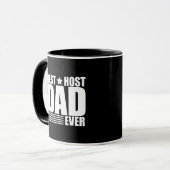Beste Gastgeberin je glückliche Väter Tagesgeschen Tasse (Vorderseite Links)