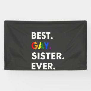 Beste Gay Sister je Funny LGBT Rainbow Pride Gesch Banner