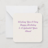 Beste Geburtstagswünsche Mitteilungskarte (Rückseite)