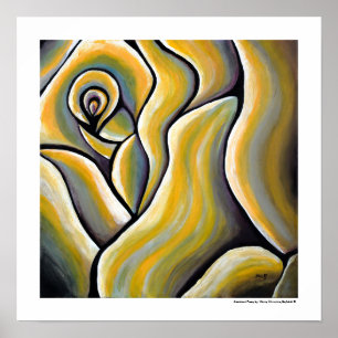 Beste gelbe Rose abstrakte moderne Kunst Blume Poster
