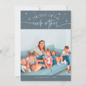 Beste Geschenk Schieferblau Valentinstag Foto Feiertagskarte (Vorderseite)