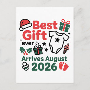 Beste Geschenke kommen im August 2026 Weihnachts-P Feiertagspostkarte