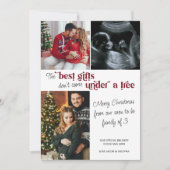 Beste Geschenkfamilie 3 Foto Weihnachtsschwangersc Feiertagskarte (Vorderseite)