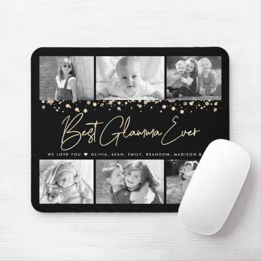 Beste Glamma je Gold Glitzer 6 Collage Chic Mousepad (Mit Mouse)