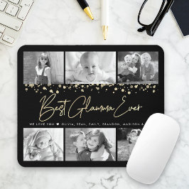 Beste Glamma je Gold Glitzer 6 Collage Chic Mousepad