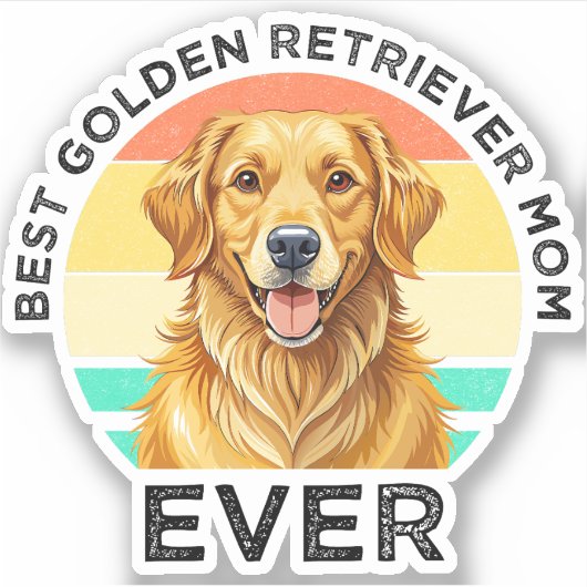 Beste Golden Retriever-Mutter überhaupt Aufkleber (Vorderseite)