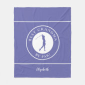 Beste Golf-Oma-Monogramm Pro Periwinkle Blau Fleecedecke (Vorderseite)
