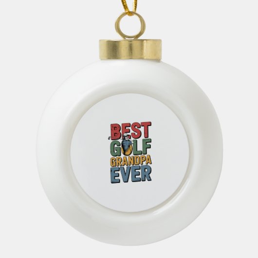 Beste Golf Opa je Keramik Kugel-Ornament (Vorderseite)