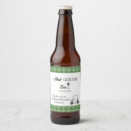 Beste Golfer-grüne Karierte Kundenspezifische Bierflaschenetikett