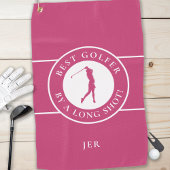 Beste Golfer von einem langen Shot Ladys Pink Mit Golfhandtuch