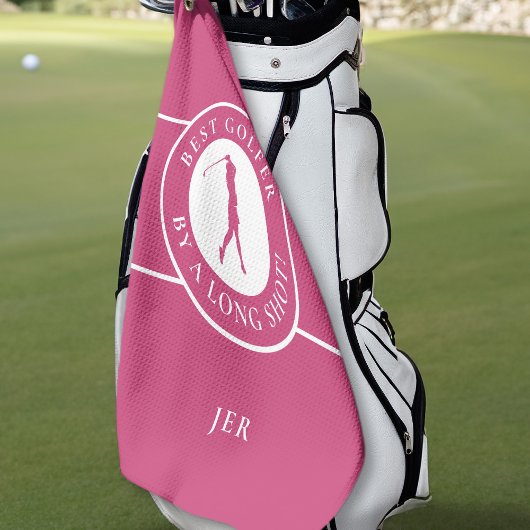 Beste Golfer von einem langen Shot Ladys Pink Mit Golfhandtuch