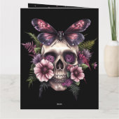 Beste Goth Mama je Skull Moth Lila Mother Day Karte (Rückseite)