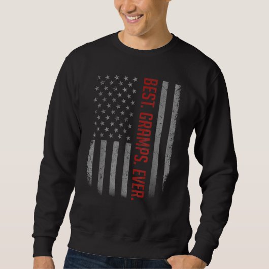 Beste Grampa-Fahne je amerikanisch zum Vatertag Sweatshirt (Vorderseite)