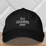 Beste Grampa je Moderne einfache Typografie Bestickte Baseballkappe<br><div class="desc">Best Grampa Ever einfache Typografie.</div>