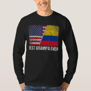 Beste Grampa je Vatertag Kolumbien - Flagge T-Shirt