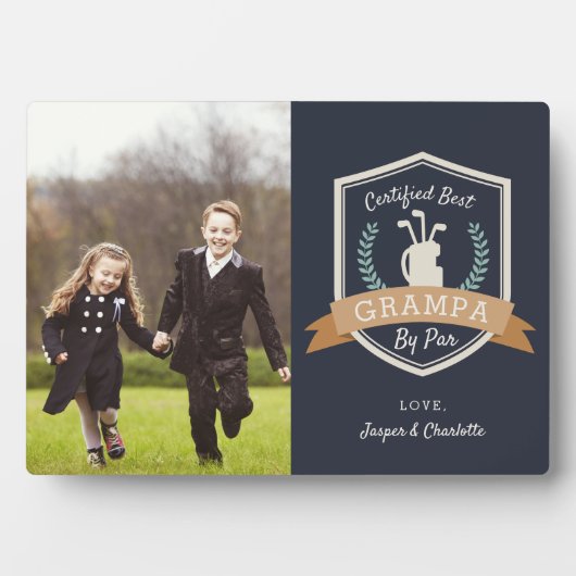 Beste Grampa nach Par | Golf Opa Foto Fotoplatte (Vorderseite)