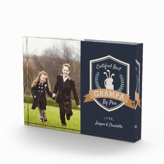 Beste Grampa nach Par | Golf Opa Fotoblock (Rechts)