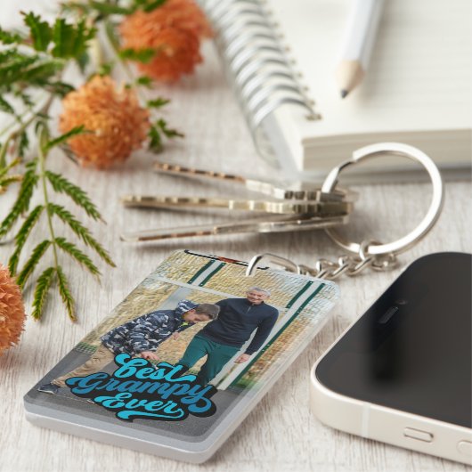 Beste Grampie je | Opa-Foto Schlüsselanhänger (Vorderseite rechts)