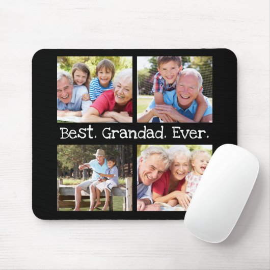 Beste Grandad je 4 Foto Collage Spaß Keepake Mousepad (Mit Mouse)