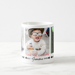 Beste GRANDMA je Modernes Personalisiertes 3 Foto Kaffeetasse