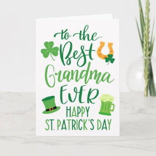 Beste Grandma je St Patrick's Day Typografie Karte