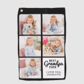 Beste GRANDPA je - Golfer - Personalisiert 5 Foto Golfhandtuch (Vorderseite)