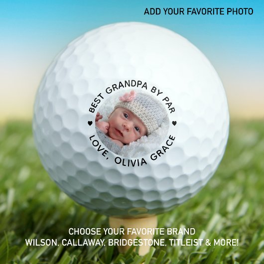 Beste GRANDPA nach Par Personalisiertes Foto Golfball