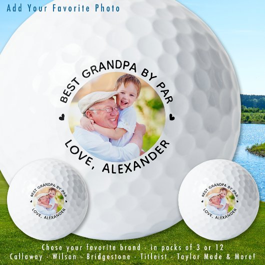 Beste GRANDPA Par einfaches Personalisiertes Foto Golfball