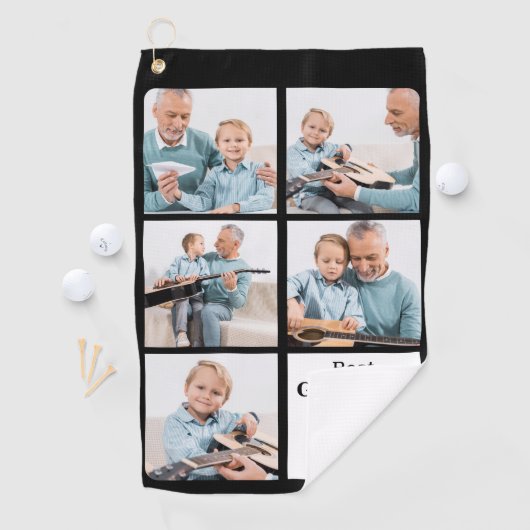 Beste GRANDPA Par - Personalisiert 5 FotoCollage Golfhandtuch (Insitu)