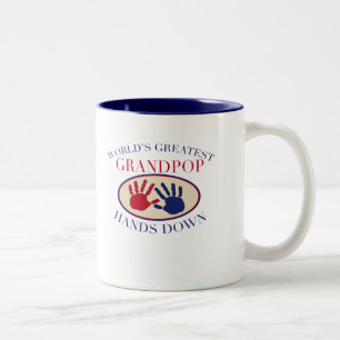 Beste Grandpop Hände unten Zweifarbige Tasse