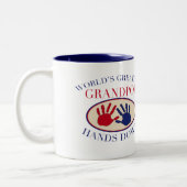 Beste Grandpop Hände unten Zweifarbige Tasse (Links)