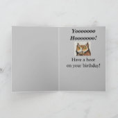 Beste Grandson Happy Birthday Funny Owl Card Karte (Innenseite)