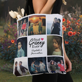 Beste Granny je Foto Collage Herz Grandma Geschenk Tasche