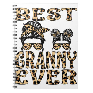 Beste Granny je Leopard Karierter Muttertag Notizblock