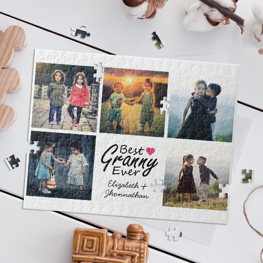 Beste Granny je Moderne FotoCollage Großartiges Ge Puzzle