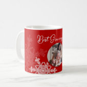 Beste Granny je Red Snowflakes Minimalistischer Te Kaffeetasse (Vorderseite Links)