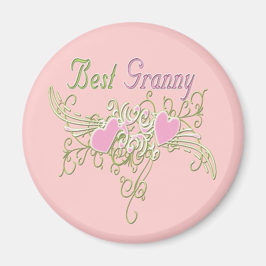 Beste Granny Swirling Hearts Magnet (Vorne)