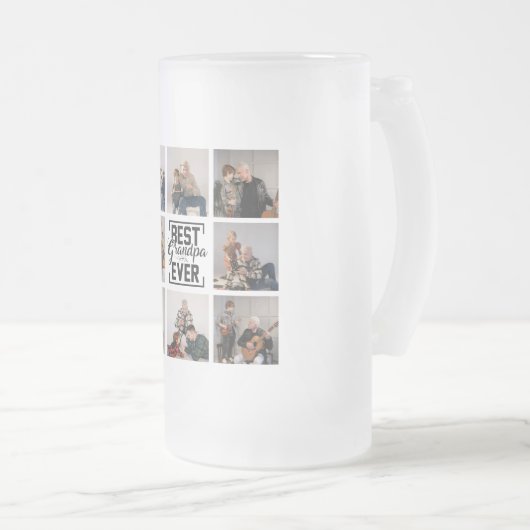 Beste Granpa je 8 Foto Collage Mattglas Bierglas (VorderseiteRechts)