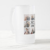 Beste Granpa je 8 Foto Collage Mattglas Bierglas (Vorderseite Links)