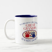 Beste große Großvater-Hände unten Zweifarbige Tasse (Links)