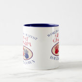 Beste große Großvater-Hände unten Zweifarbige Tasse (Mittel)