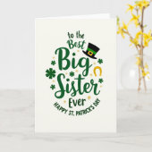 Beste große Schwester Glücklicher St. Patrick's Ta Karte (Gelbe Blume)