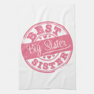 Beste große Schwester - Gummistempel Handtuch