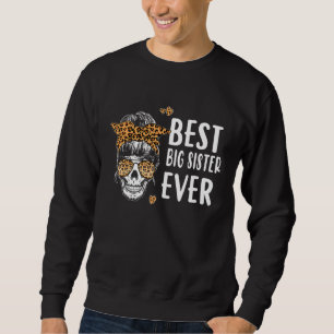 Beste große Schwester je Skull Leopard Schwester M Sweatshirt