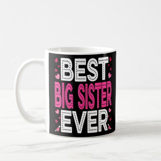 Beste große Schwester je Spaß Herz Liebe Matching  Kaffeetasse (Links)