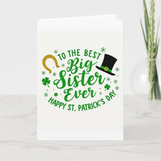 Beste große Schwester St. Patrick's Day Karte (Vorderseite)