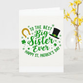 Beste große Schwester St. Patrick's Day Karte (Gelbe Blume)