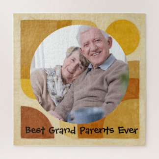 Beste Großeltern Aller Zeiten Retro-Aquarell-Foto Puzzle
