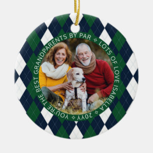 Beste Großeltern by Par Green Golf Argyle 2 Foto Keramik Ornament