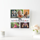 Beste Großeltern je 5 Foto Quadratische Wanduhr (Zuhause)